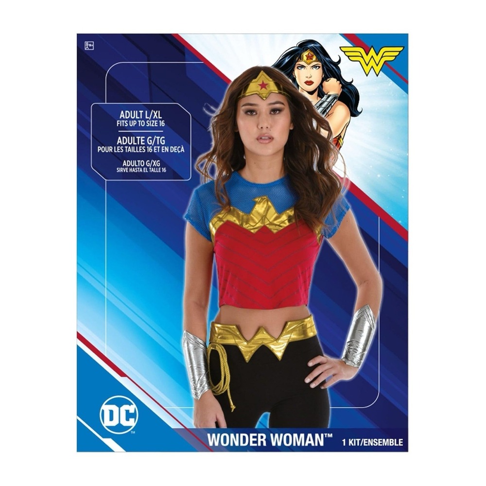 Wonder Woman Adult Costume Size L/XL DC Comics 6 Piece‎ Accessory Set Halloween